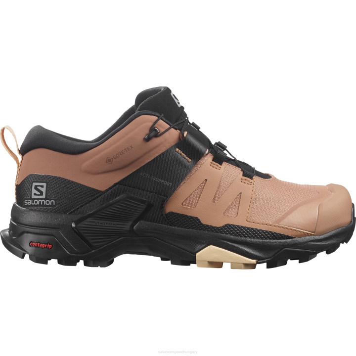 T8841531 Salomon mokkás hab-fekete-mandulás krém női túracipő x ultra 4 gore-tex mokkás-fekete-mandulás krém