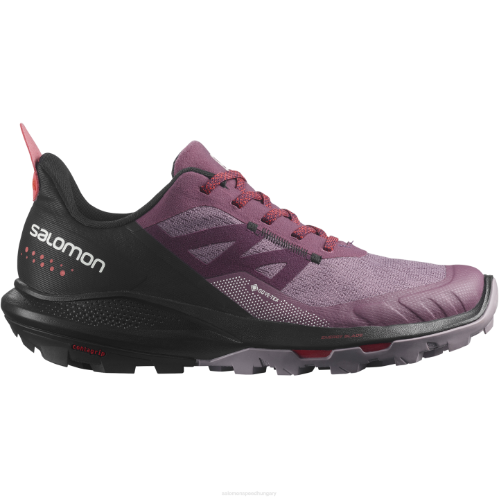 T8842193 Salomon tulipánfa-fekete-mákos piros női túracipő outpulse gore-tex tulipánfa-fekete-mákos piros