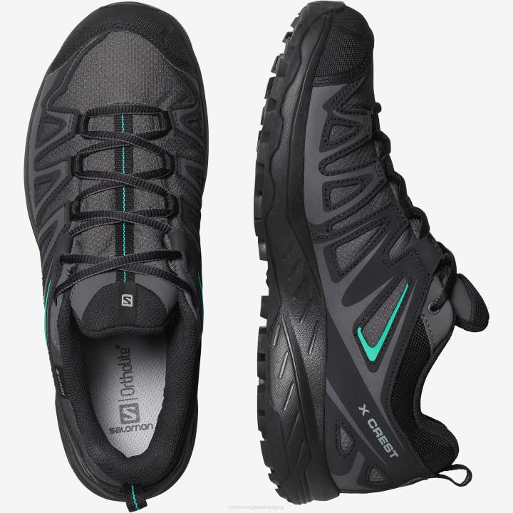 T8842198 Salomon mágnes-fekete-atlantis női-férfi túracipő x crest gore-tex magnet-black-atlantis