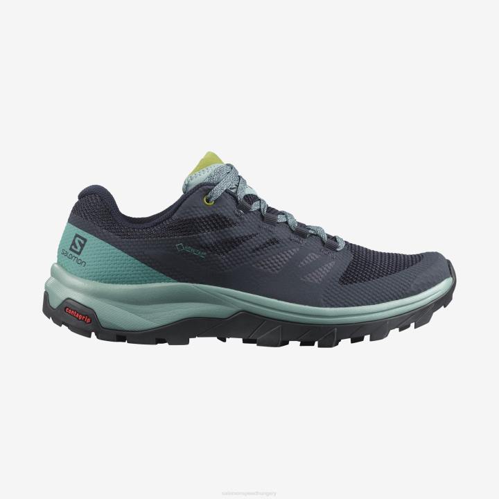 T8842210 Salomon rácsos-navy blézer-guacamole női túracipő körvonala gore-tex rácsos-navy blézer-guacamole