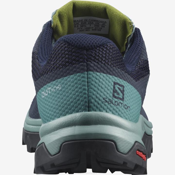 T8842210 Salomon rácsos-navy blézer-guacamole női túracipő körvonala gore-tex rácsos-navy blézer-guacamole