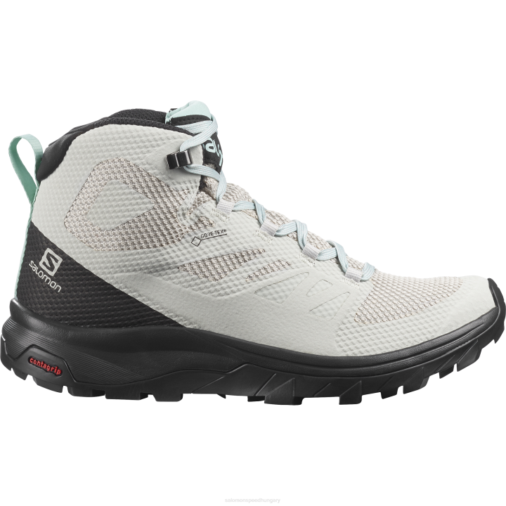 T8842267 Salomon szikla-fekete-pasztell türkiz női túrabakancs körvonala középső gore-tex szikla-fekete-türkiz