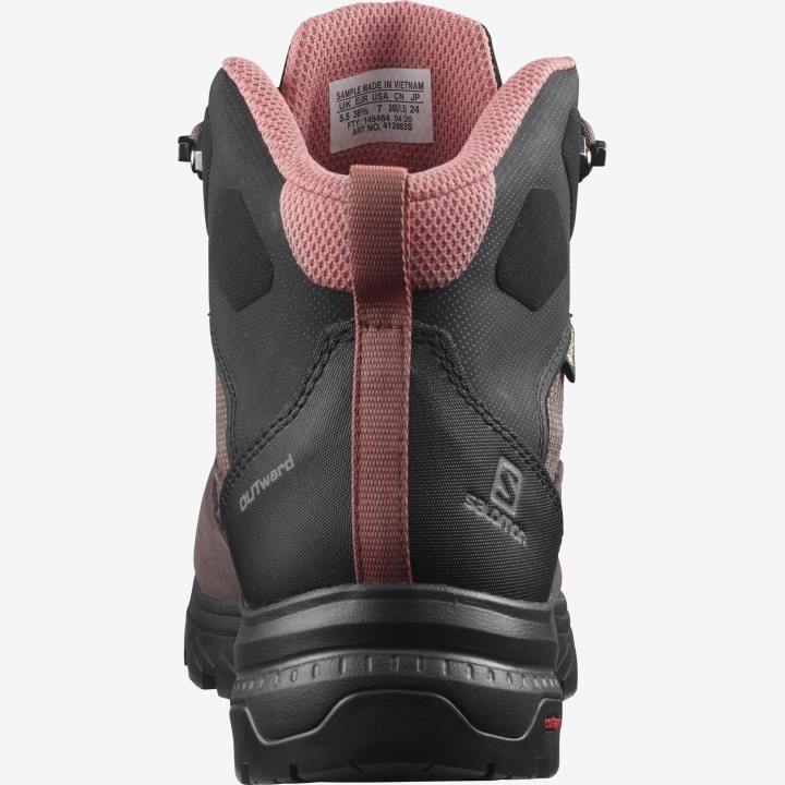 T8842270 Salomon bors-fekete-tégla por női túrabakancs kifelé gore-tex bors-fekete-téglapor