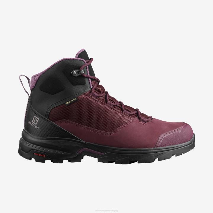 T8842271 Salomon borkóstoló-fekete-fürj női túrabakancs kifelé gore-tex borkóstoló-fekete-fürj
