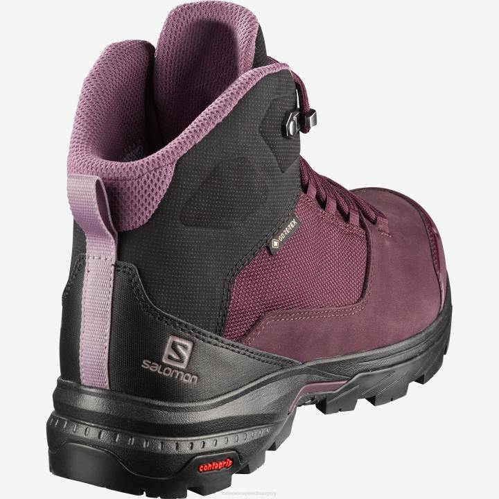 T8842271 Salomon borkóstoló-fekete-fürj női túrabakancs kifelé gore-tex borkóstoló-fekete-fürj