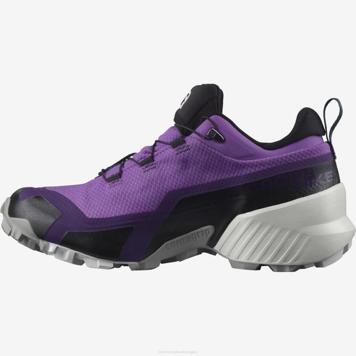 T8842276 Salomon lila-dérszürke-mély kékeszöld női túracipő cross hike gore-tex lila-dér szürke-mély kékeszöld