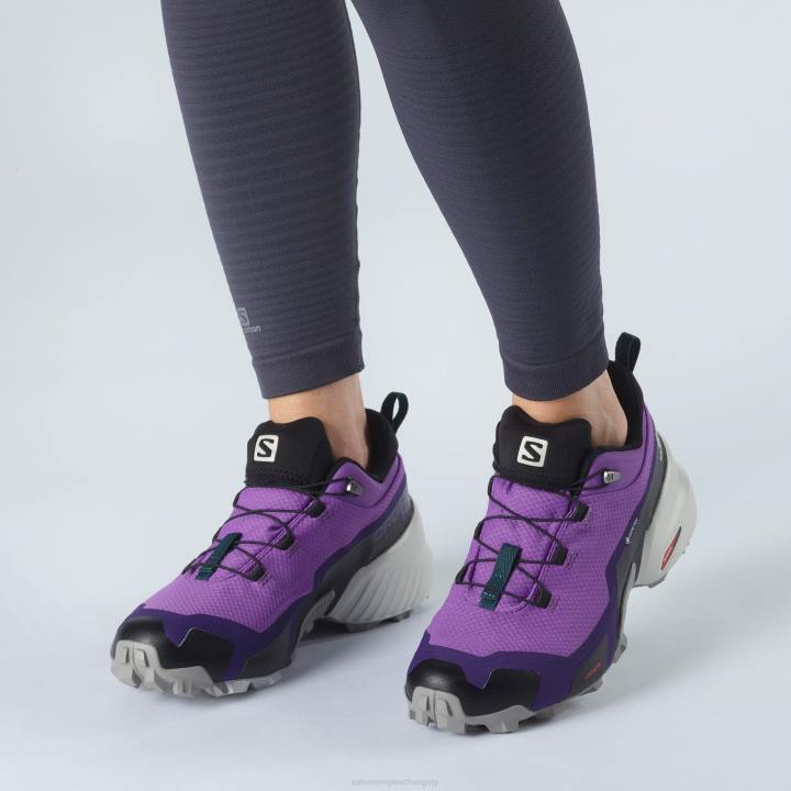 T8842276 Salomon lila-dérszürke-mély kékeszöld női túracipő cross hike gore-tex lila-dér szürke-mély kékeszöld