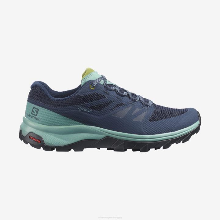T8842294 Salomon rácsos-navy blézer-guacamole női túracipő körvonala széles gore-tex rácsos-navy-guacamole