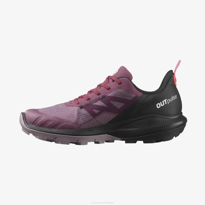 T88444 Salomon tulipánfa/fekete/mákpiros outpulse gtx női tulipánfa
