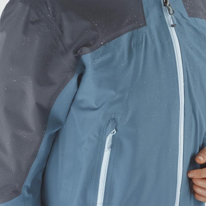 T884120 Salomon ébenfa/tőkés réce kék vázlatos gore-tex hibrid kabát női ében