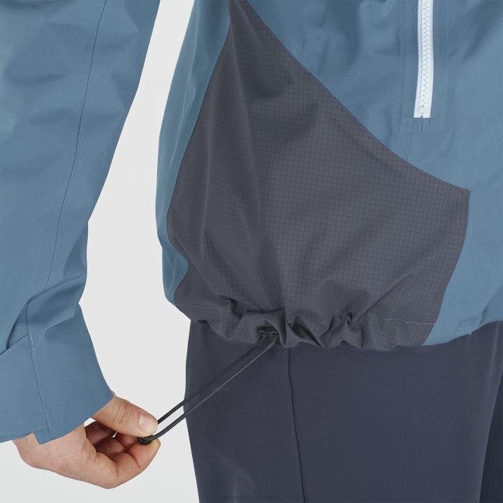 T884120 Salomon ébenfa/tőkés réce kék vázlatos gore-tex hibrid kabát női ében