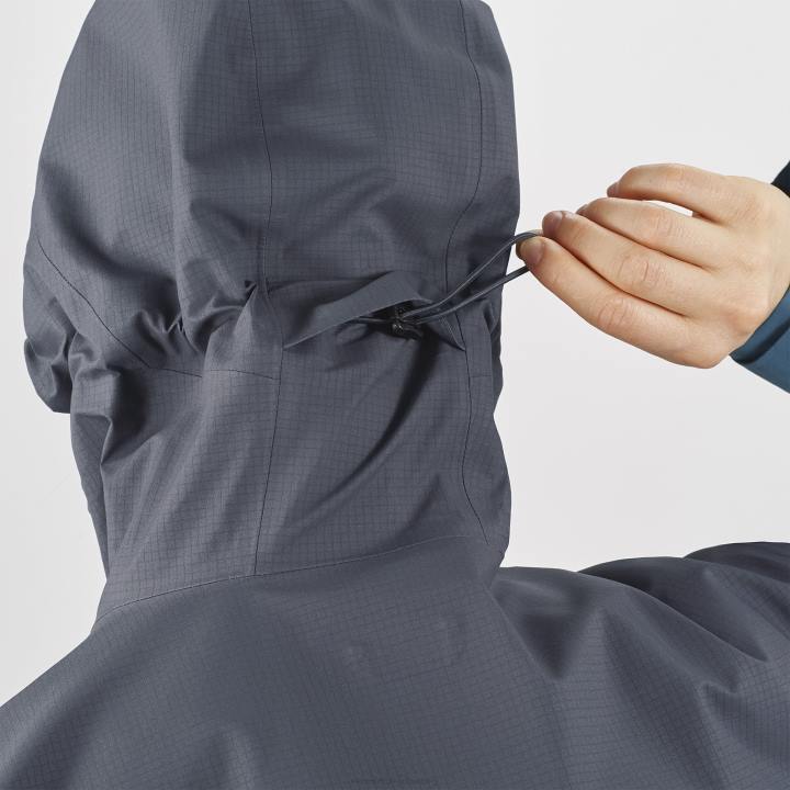 T884120 Salomon ébenfa/tőkés réce kék vázlatos gore-tex hibrid kabát női ében