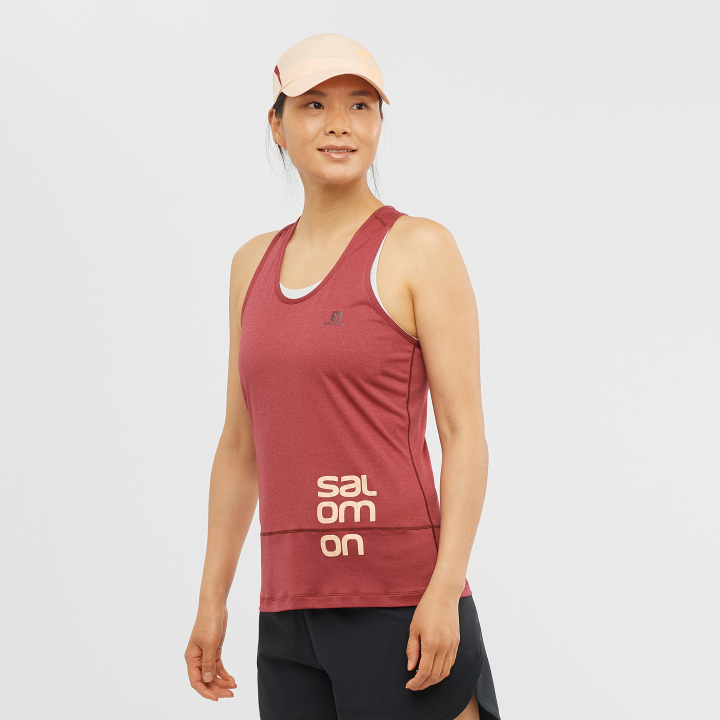 T8841633 Salomon cabernet-hanga női tank cross run grafikus cabernet-hanga