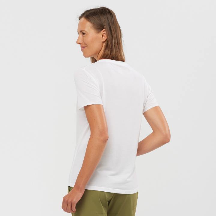 T8841637 Salomon fehér női rövid ujjú póló elengedhetetlen tencel fehér