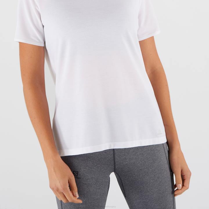 T8841637 Salomon fehér női rövid ujjú póló elengedhetetlen tencel fehér