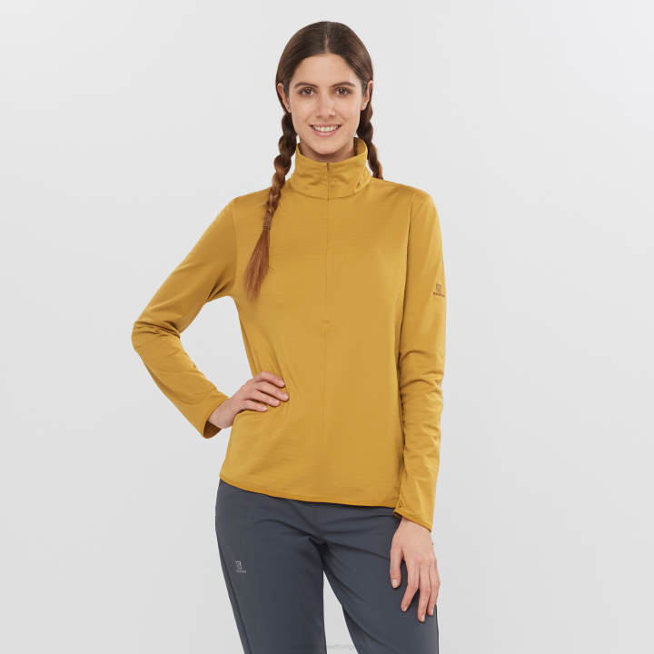 T8841681 Salomon kömény női félcipzáras midlayer kabát esszenciális könnyű meleg kömény