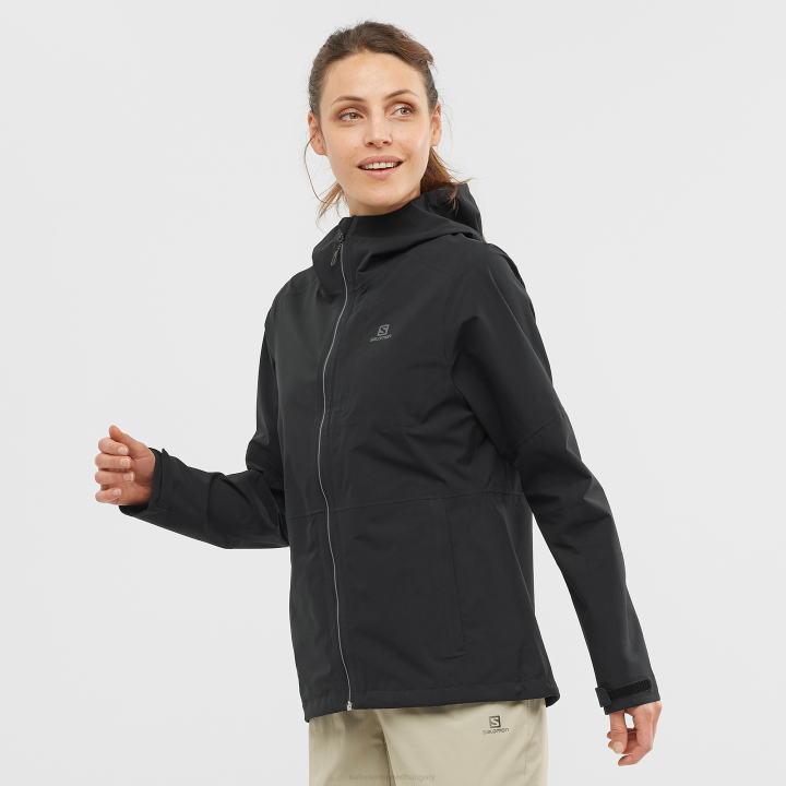 T8841700 Salomon fekete női shell kabát outrack vízálló 2,5l fekete