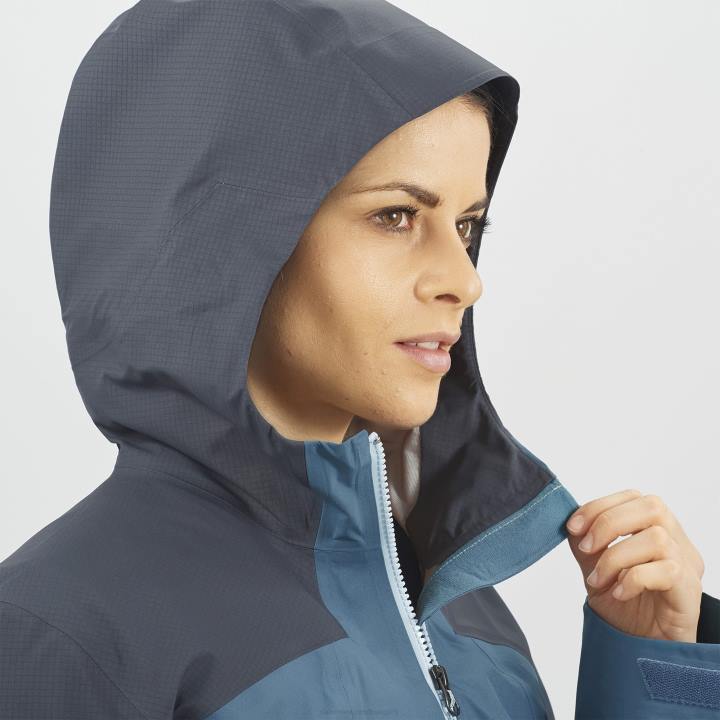 T8841708 Salomon ébenfa-tőkés réce kék női kagylódzseki körvonalú gore-tex hibrid ébenfa-tőkés réce kék