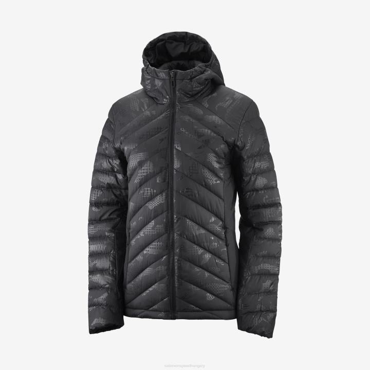 T8841724 Salomon fekete-ő női szigetelt kabát kapucnis pulcsi nélkülözhetetlen xwarm down black-he
