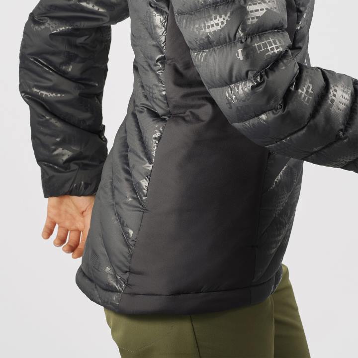 T8841724 Salomon fekete-ő női szigetelt kabát kapucnis pulcsi nélkülözhetetlen xwarm down black-he