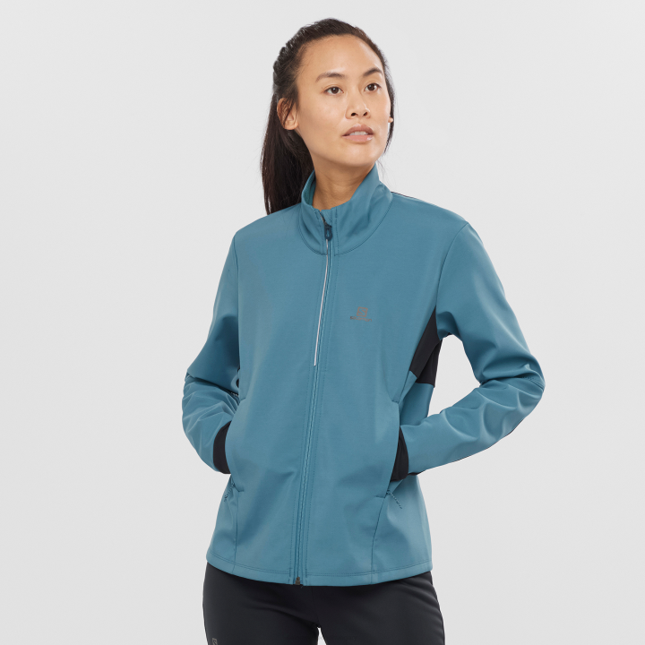 T8841742 Salomon tőkés réce kék-fekete női kagylódzseki agilis softshell tőkés réce kék-fekete