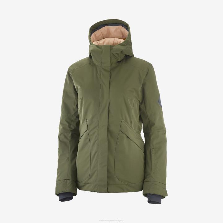 T8841749 Salomon olajbogyó éjszaka-sirocco női szigetelt kabát kapucnis snow rebel olive night-sirocco
