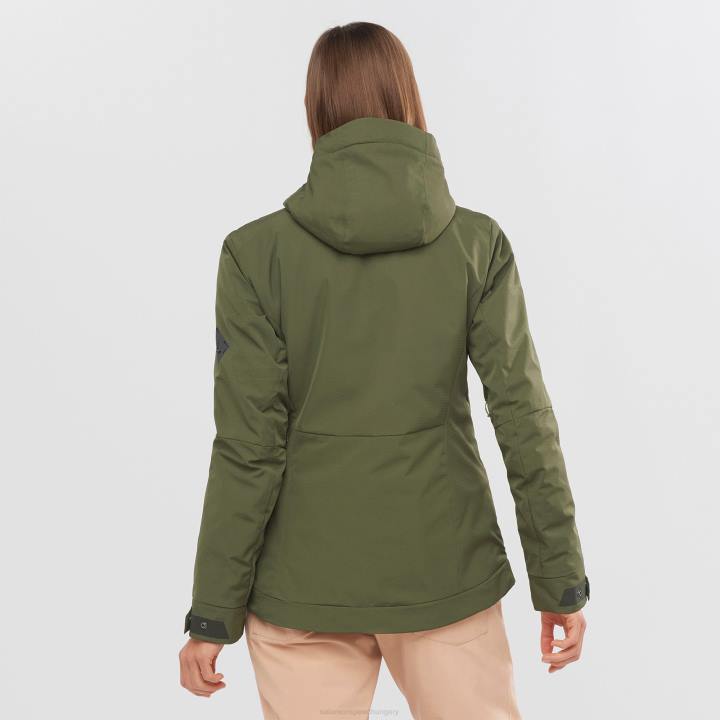 T8841749 Salomon olajbogyó éjszaka-sirocco női szigetelt kabát kapucnis snow rebel olive night-sirocco