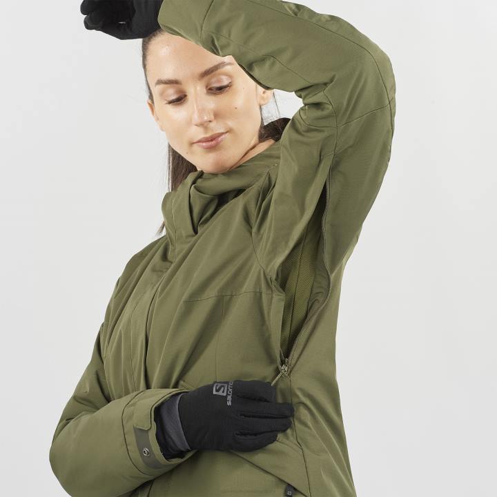 T8841749 Salomon olajbogyó éjszaka-sirocco női szigetelt kabát kapucnis snow rebel olive night-sirocco