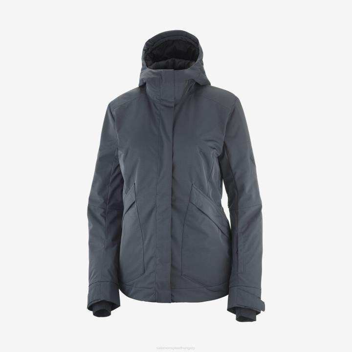 T8841750 Salomon ébenfa női szigetelt kabát kapucnis snow rebel ébenfa