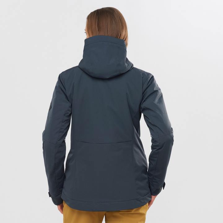 T8841750 Salomon ébenfa női szigetelt kabát kapucnis snow rebel ébenfa