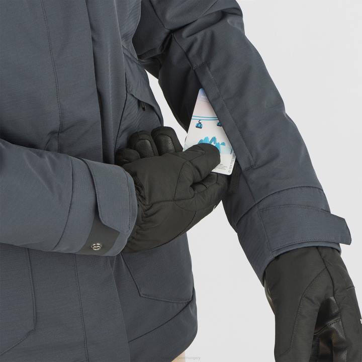 T8841750 Salomon ébenfa női szigetelt kabát kapucnis snow rebel ébenfa