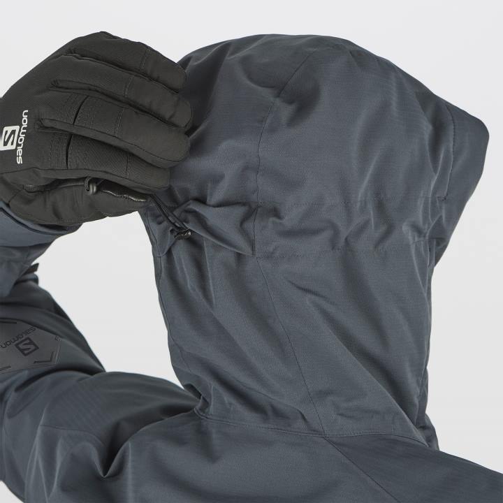 T8841750 Salomon ébenfa női szigetelt kabát kapucnis snow rebel ébenfa