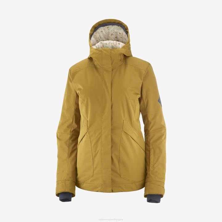 T8841751 Salomon kömény női szigetelt kabát kapucnis snow rebel kömény