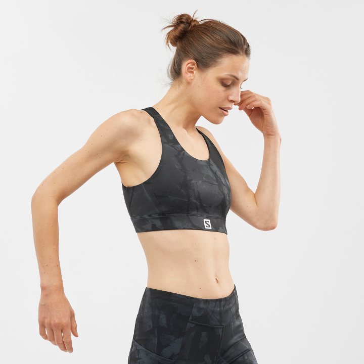 T8841763 Salomon fekete-ao női sportmelltartó cross run black-ao