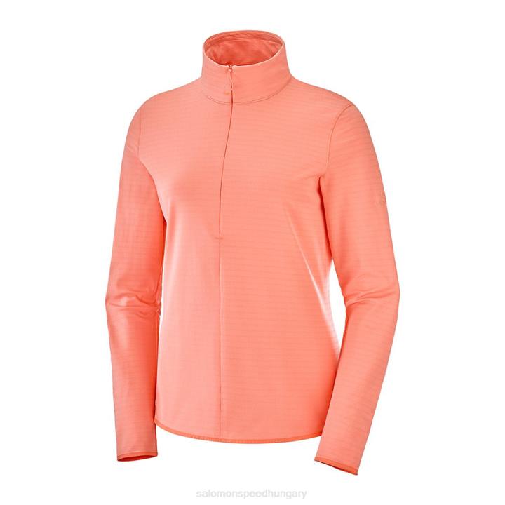 T8843551 Salomon égett korall outrack half zip midlayer w burnt corall