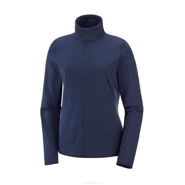 T8843557 Salomon fekete/éjszakai égbolt outrack half zip midlayer w black/night sky