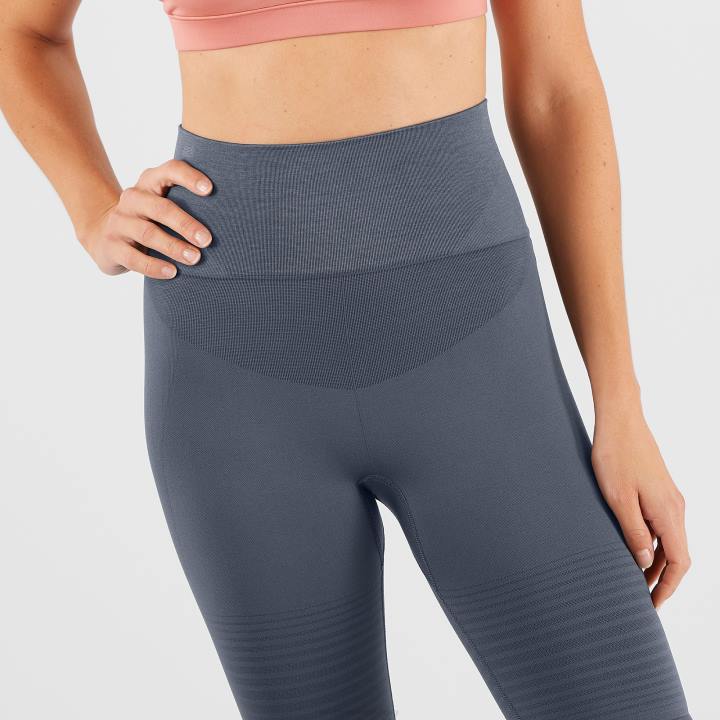 T8841799 Salomon ébenfa női leggings elengedhetetlen mozdulat a varrat nélküli ében