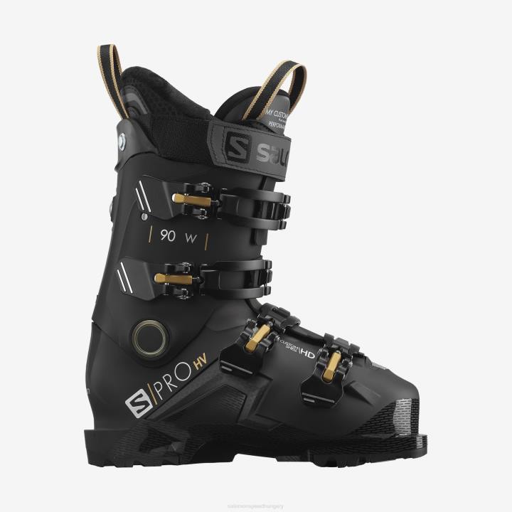 T8841889 Salomon fekete-belluga-arany csillogású női on-piste csizma s/pro hv 90 black-belluga