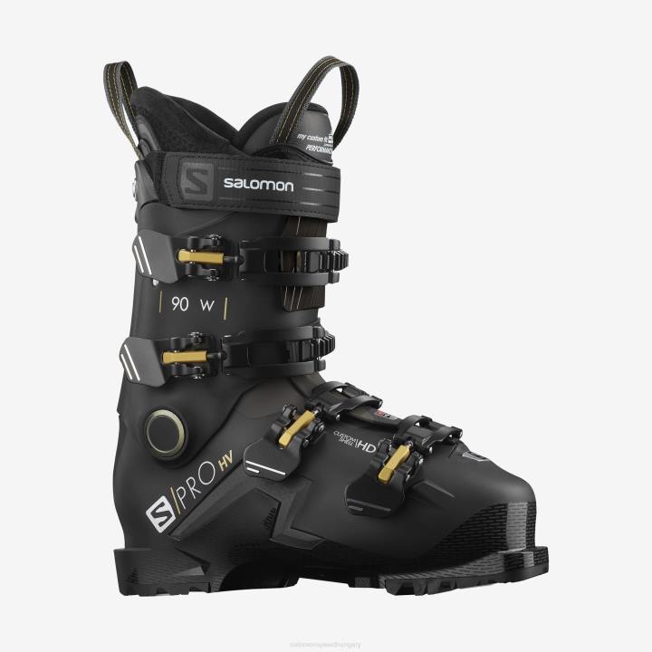 T8841890 Salomon fekete-belluga-arany csillogású női on-piste csizma s/pro hv 90 black-belluga-golden glaw