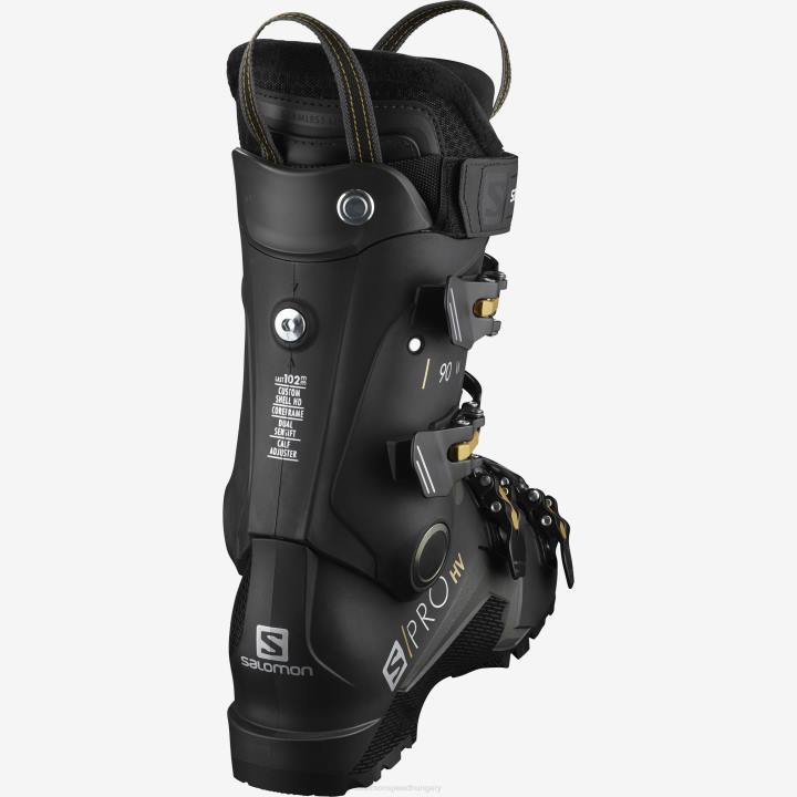T8841890 Salomon fekete-belluga-arany csillogású női on-piste csizma s/pro hv 90 black-belluga-golden glaw