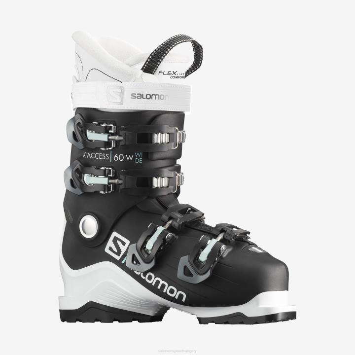 T884327 Salomon fekete-fehér x access 60 széles női sícipő fekete