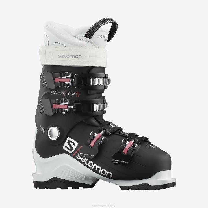 T884328 Salomon fehér fekete x hozzáférés 70 széles női sícipő fehér
