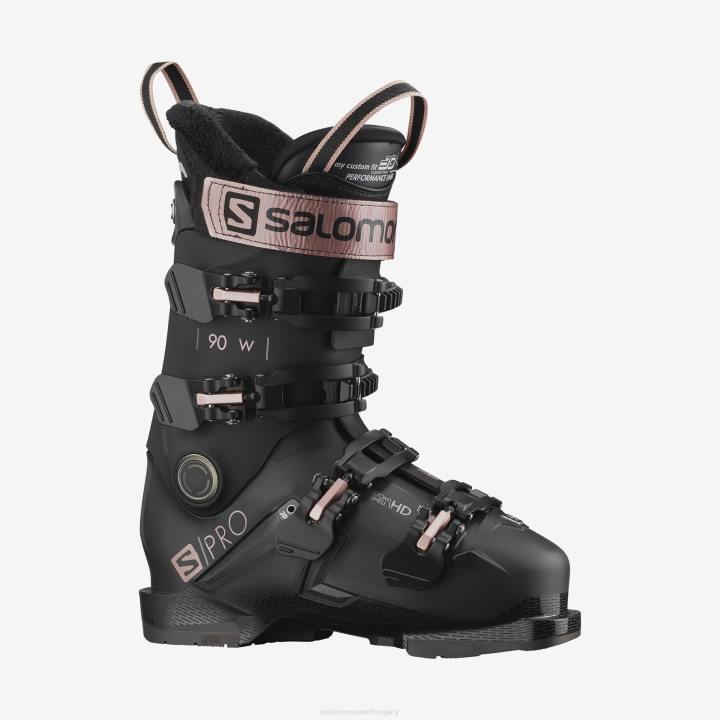 T884332 Salomon fekete/rózsa arany/belluga s/pro 90 gw női sícipő fekete
