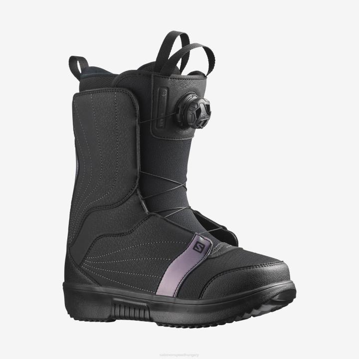 T884379 Salomon fekete/királylila gyöngyboa snowboard csizma női fekete