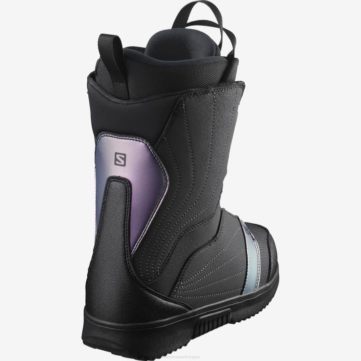 T884379 Salomon fekete/királylila gyöngyboa snowboard csizma női fekete