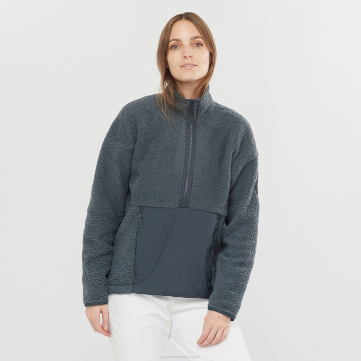 T8841939 Salomon ébenfa-hanga női teljes cipzáras midlayer kabát snowshelter teddy ébenfa-hanga