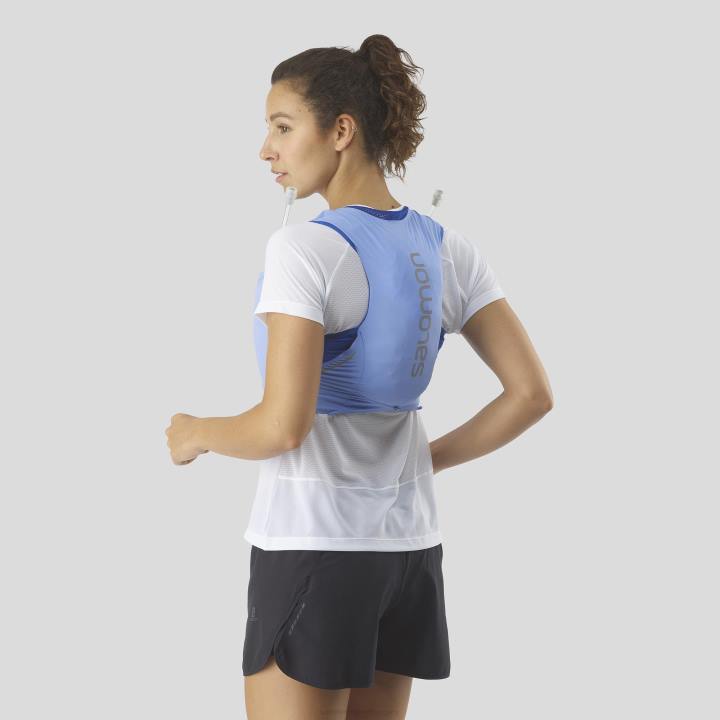 T8841857 Salomon provence-ében-tengeri kék női futómellény lombikkal, benne sense pro 5 tengeri kék
