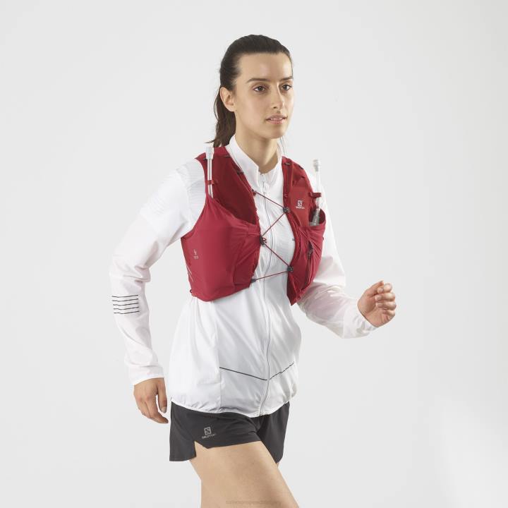 T8841859 Salomon piros chilis-ébenfa női futómellény lombikkal, benne sense pro 5 piros chili-ébenfa